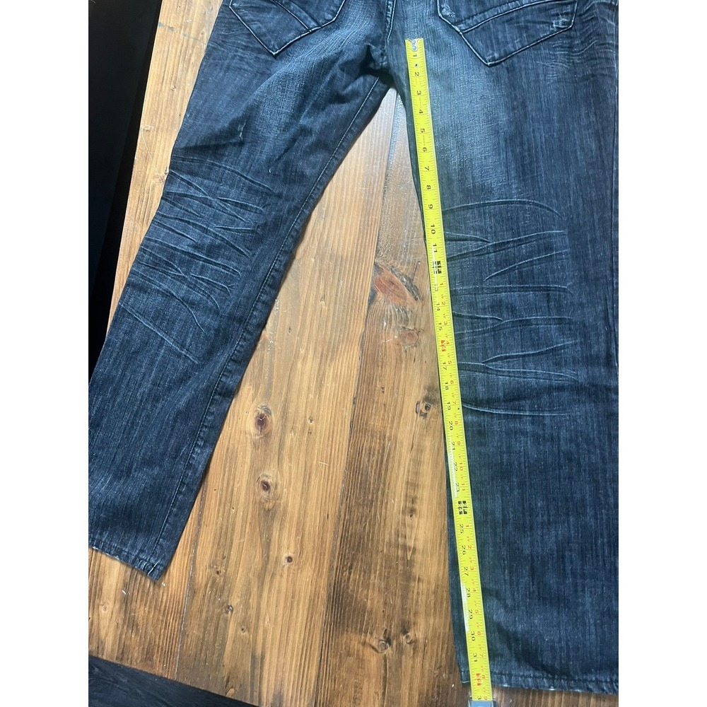 Y2K Born in Los Angeles Mens Dark Wash Straight Leg Jeans GrommetSize 36 - Picture 8 of 10